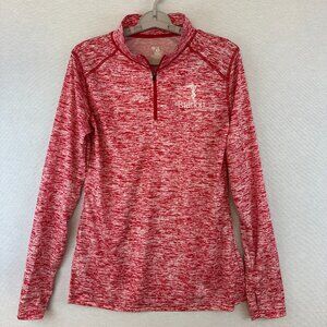 BADGER SPORT WOMEN'S 1/4 ZIP LIGHTWEIGHT PULLOVER IN HEATHERED RED COLOR SIZE M